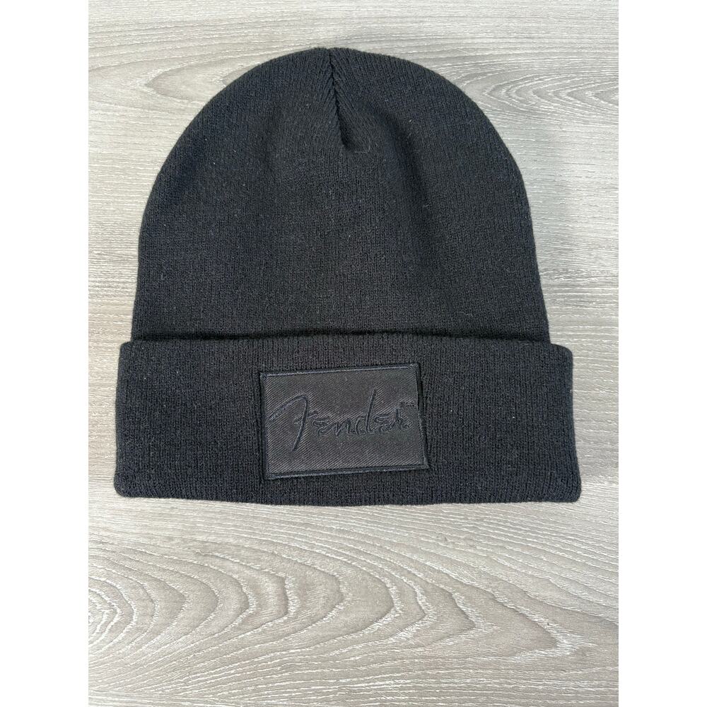 Fender Patched Black Unisex Beanie Cap-‎ EUC